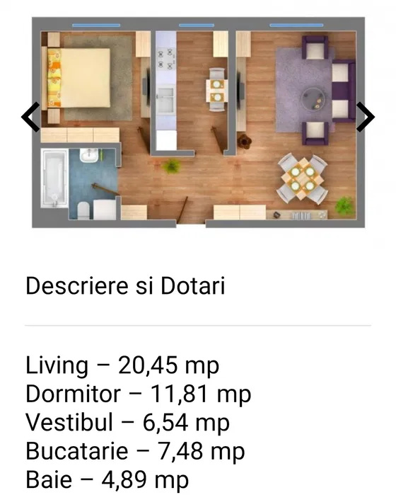 Apartament 2 camere mobilat///Militari — fotografie 4