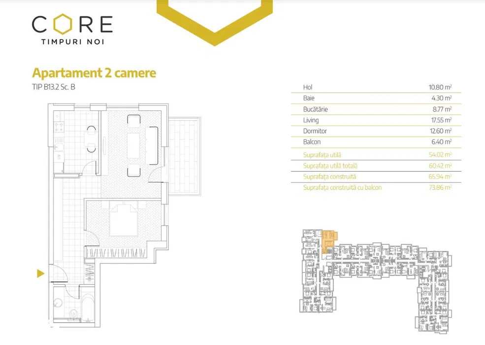 Core Timpuri Noi | 2 Camere | Incalzire in Pardoseala | Balcon | Parcare  — fotografie 15